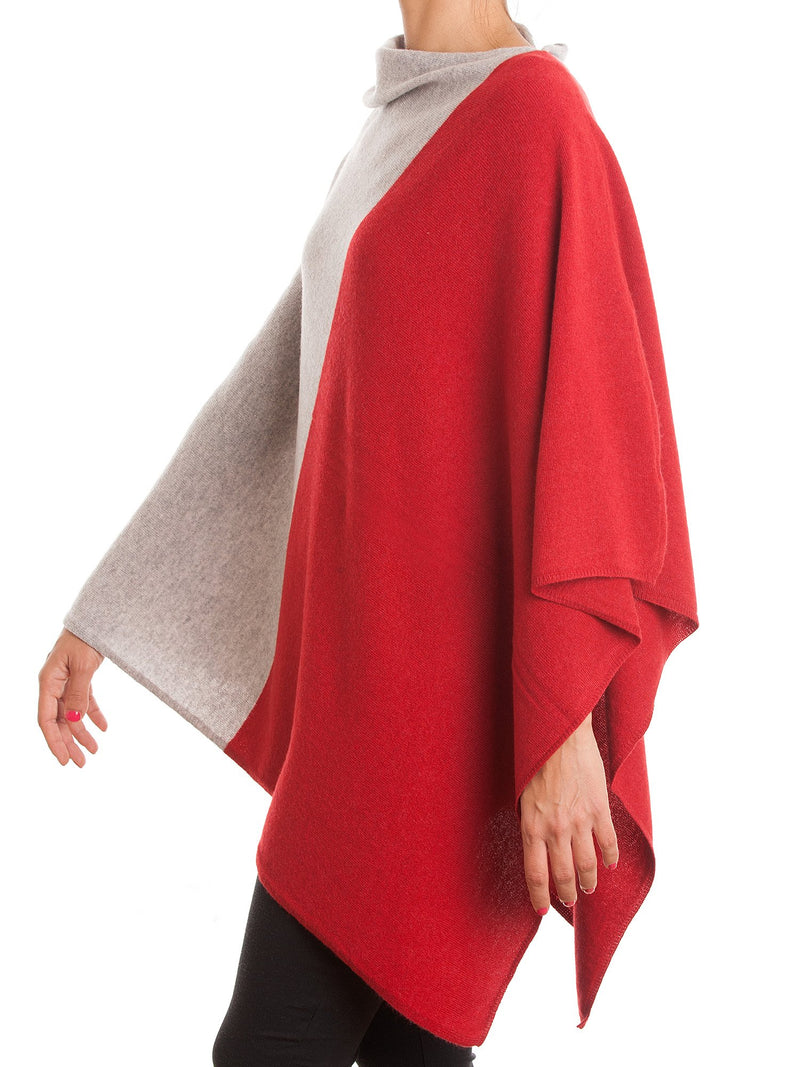 Poncho zweifarbig 100% Kaschmir | Dalle Piane Cashmere