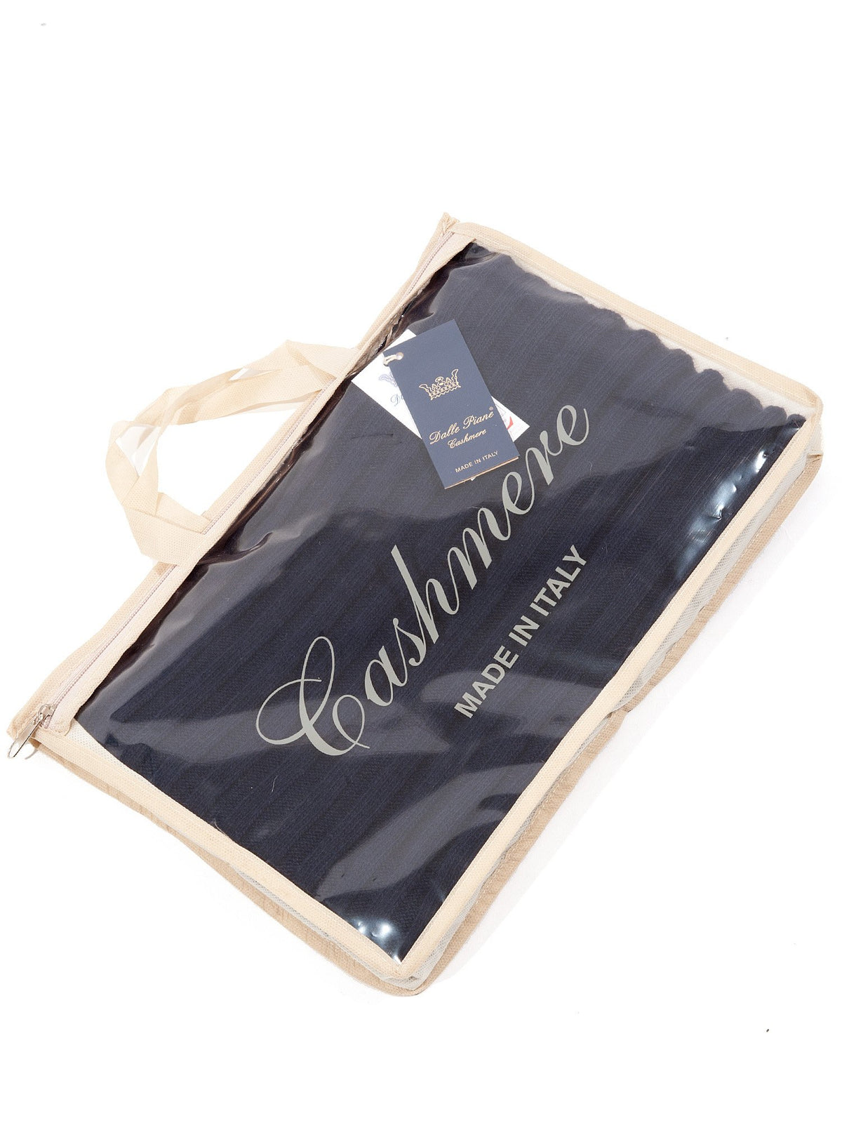 Schal und Mütze Set aus Kaschmirmischung, Farbe Blau, Ansicht 4 | Dalle Piane Cashmere