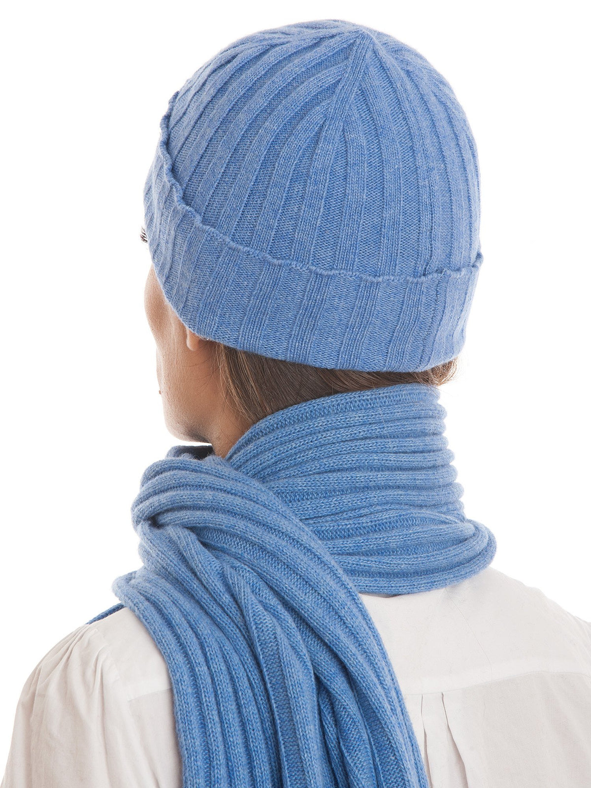 Schal und Mütze Set aus Kaschmirmischung, Farbe Schwarz, Ansicht 6 | Dalle Piane Cashmere
