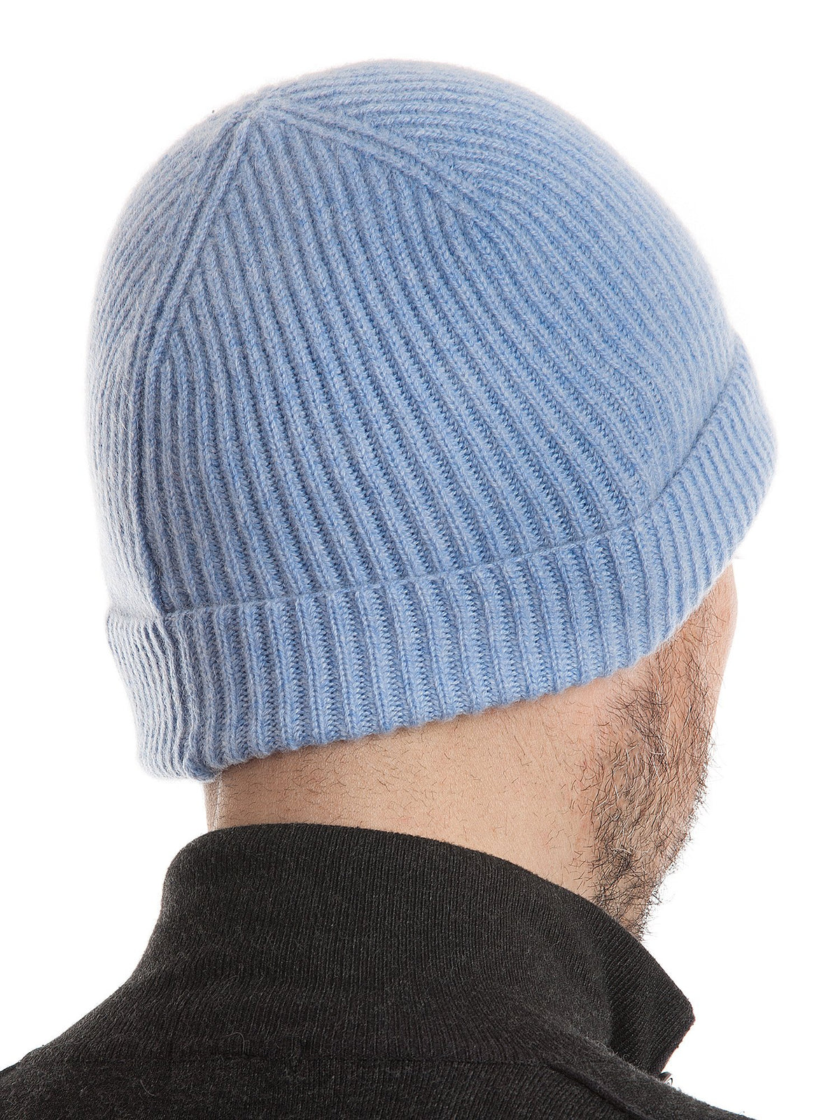 Herrenmütze aus 100 % Kaschmir im englischen Patentmuster, Farbe Himmel | Dalle Piane Cashmere