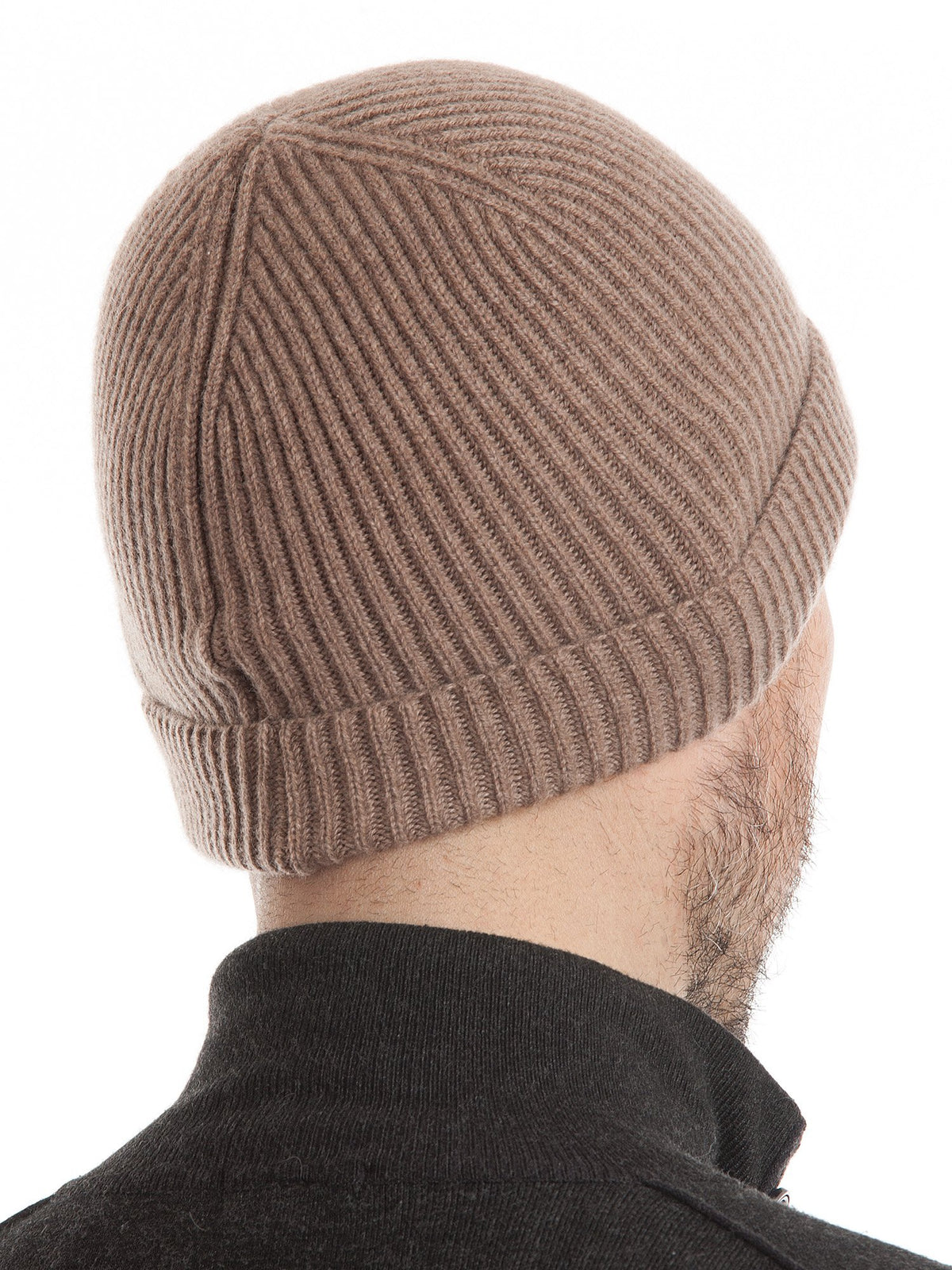 Herrenmütze aus 100 % Kaschmir im englischen Patentmuster, Farbe Nerz | Dalle Piane Cashmere