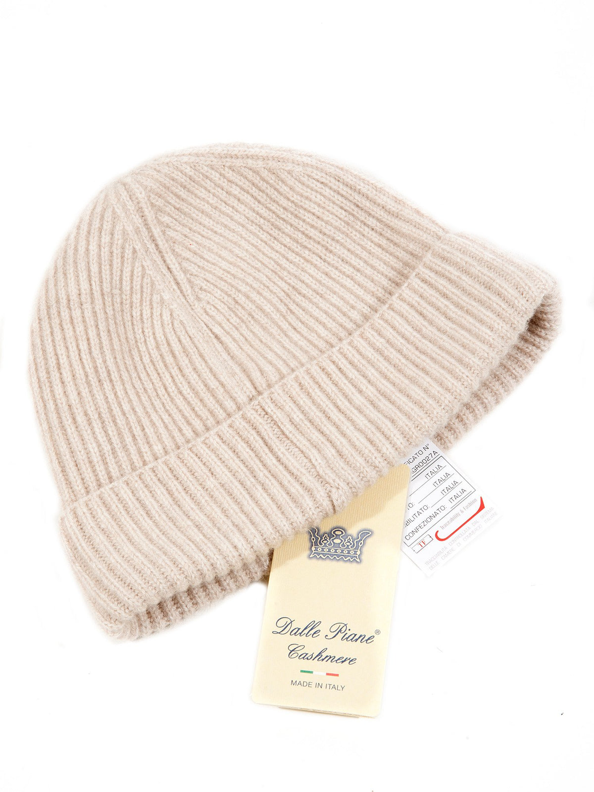 Herrenmütze aus 100 % Kaschmir im englischen Patentmuster, Farbe Beige, Ansicht 2 | Dalle Piane Cashmere