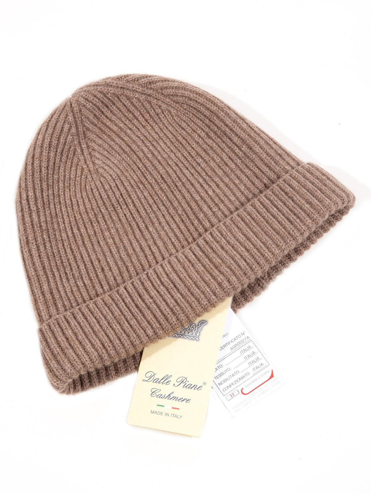 Herrenmütze aus 100 % Kaschmir im englischen Patentmuster, Farbe Nerz, Ansicht 2 | Dalle Piane Cashmere