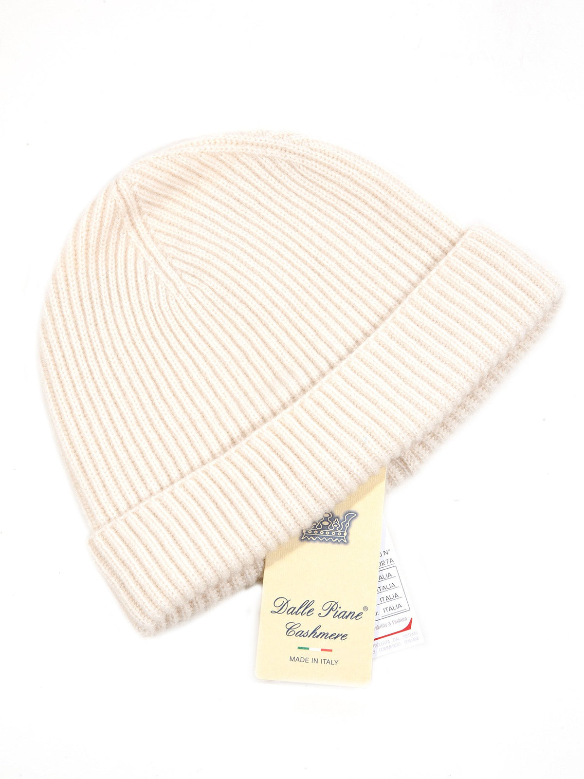 Herrenmütze aus 100 % Kaschmir im englischen Patentmuster, Farbe Creme, Ansicht 2 | Dalle Piane Cashmere