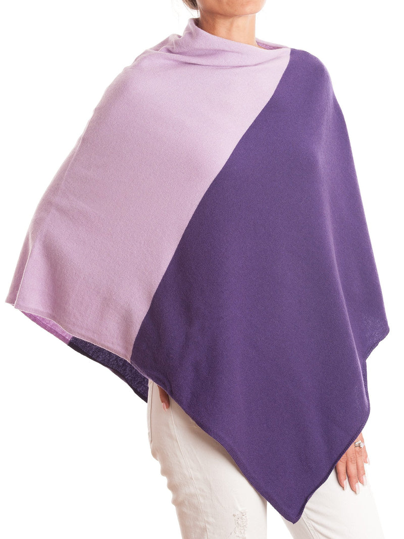 Poncho zweifarbig 100% Kaschmir | Dalle Piane Cashmere