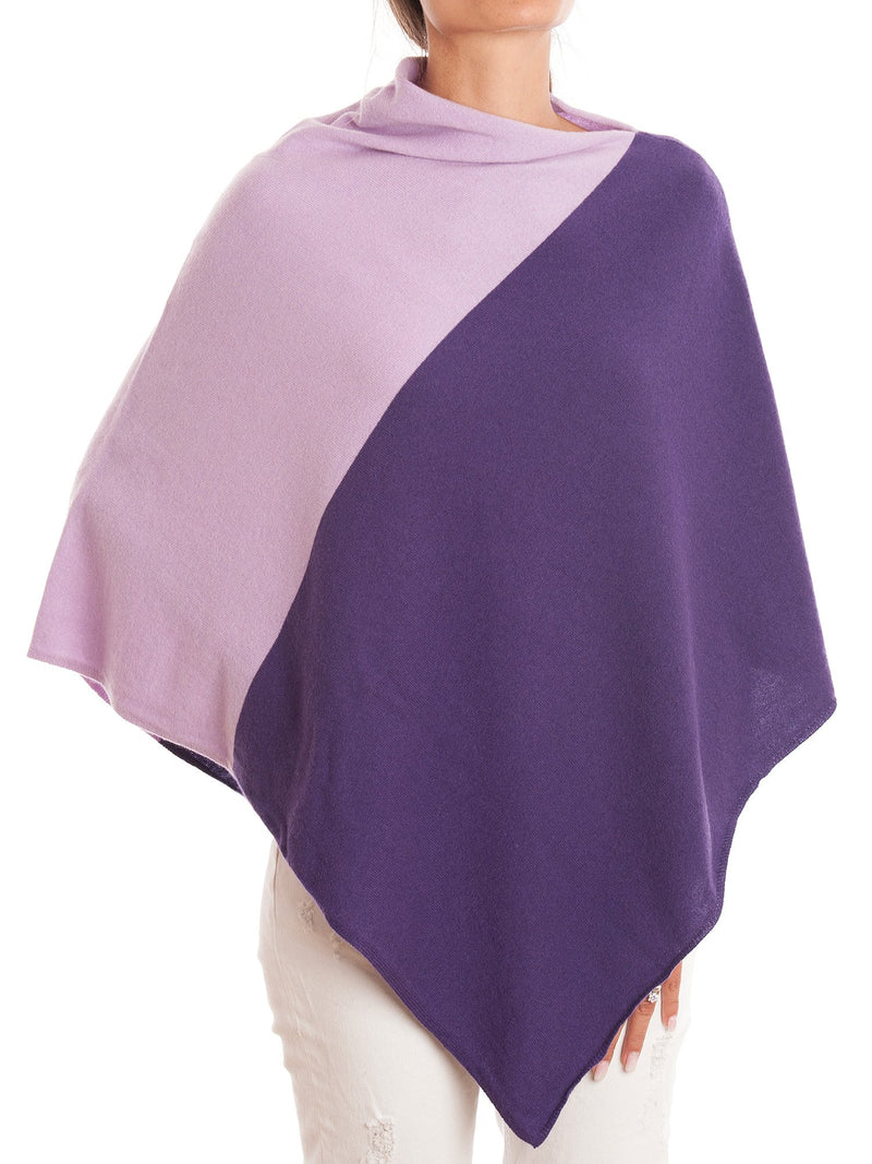 Poncho zweifarbig 100% Kaschmir | Dalle Piane Cashmere