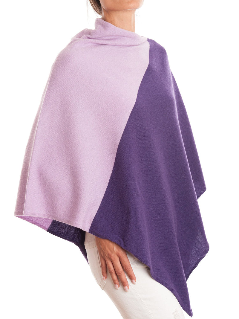 Poncho zweifarbig 100% Kaschmir | Dalle Piane Cashmere