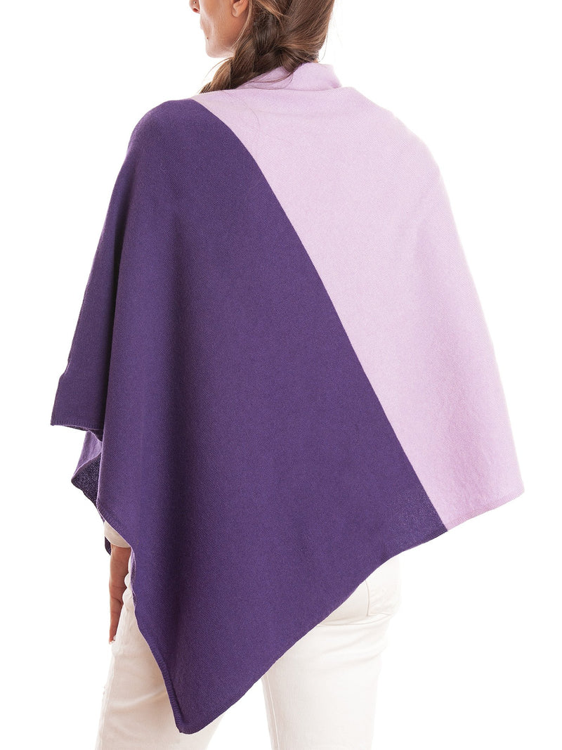 Poncho zweifarbig 100% Kaschmir | Dalle Piane Cashmere