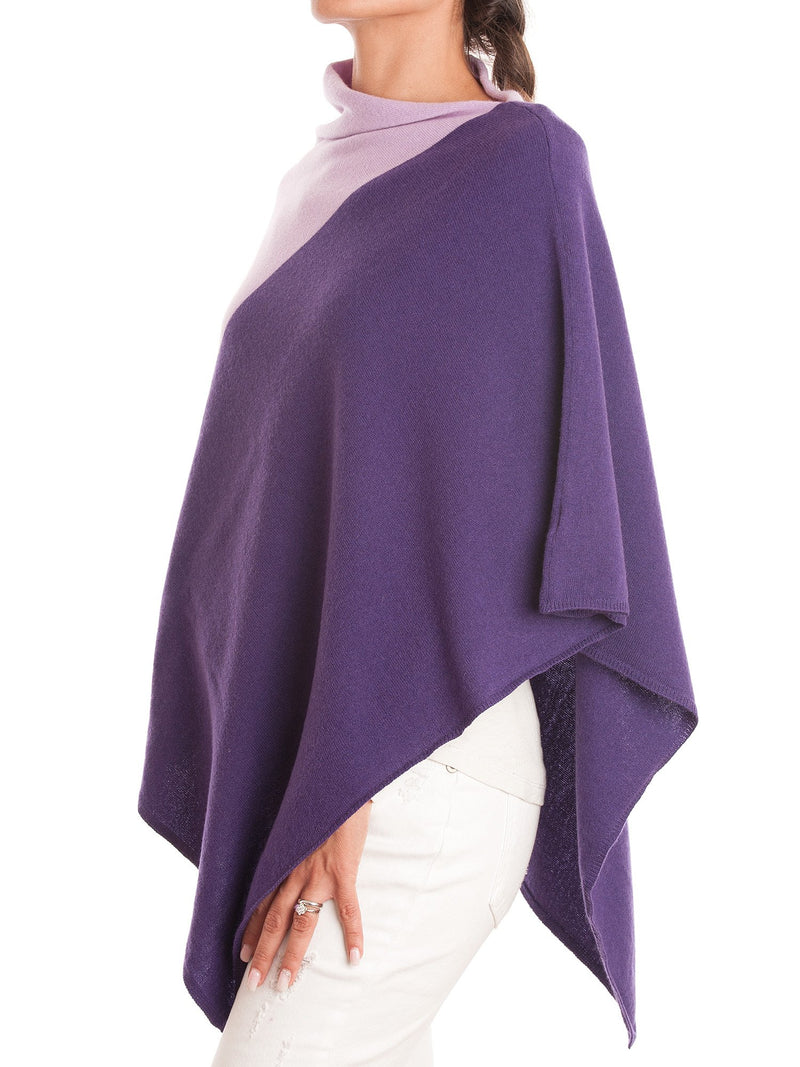 Poncho zweifarbig 100% Kaschmir | Dalle Piane Cashmere