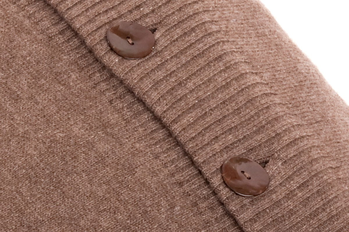 Kissen aus 100 % Kaschmir mit Knöpfen, Farbe Nerz, Ansicht 2 | Dalle Piane Cashmere