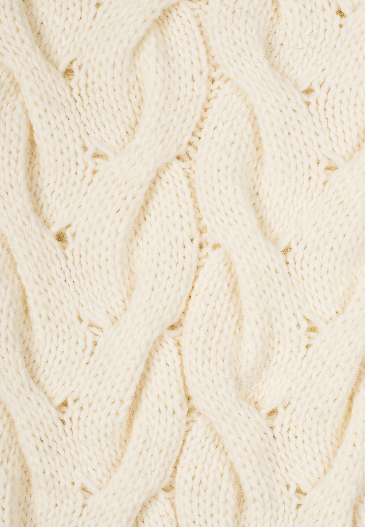 Schal mit Zöpfen, Farbe Creme, Ansicht 8 | Dalle Piane Cashmere