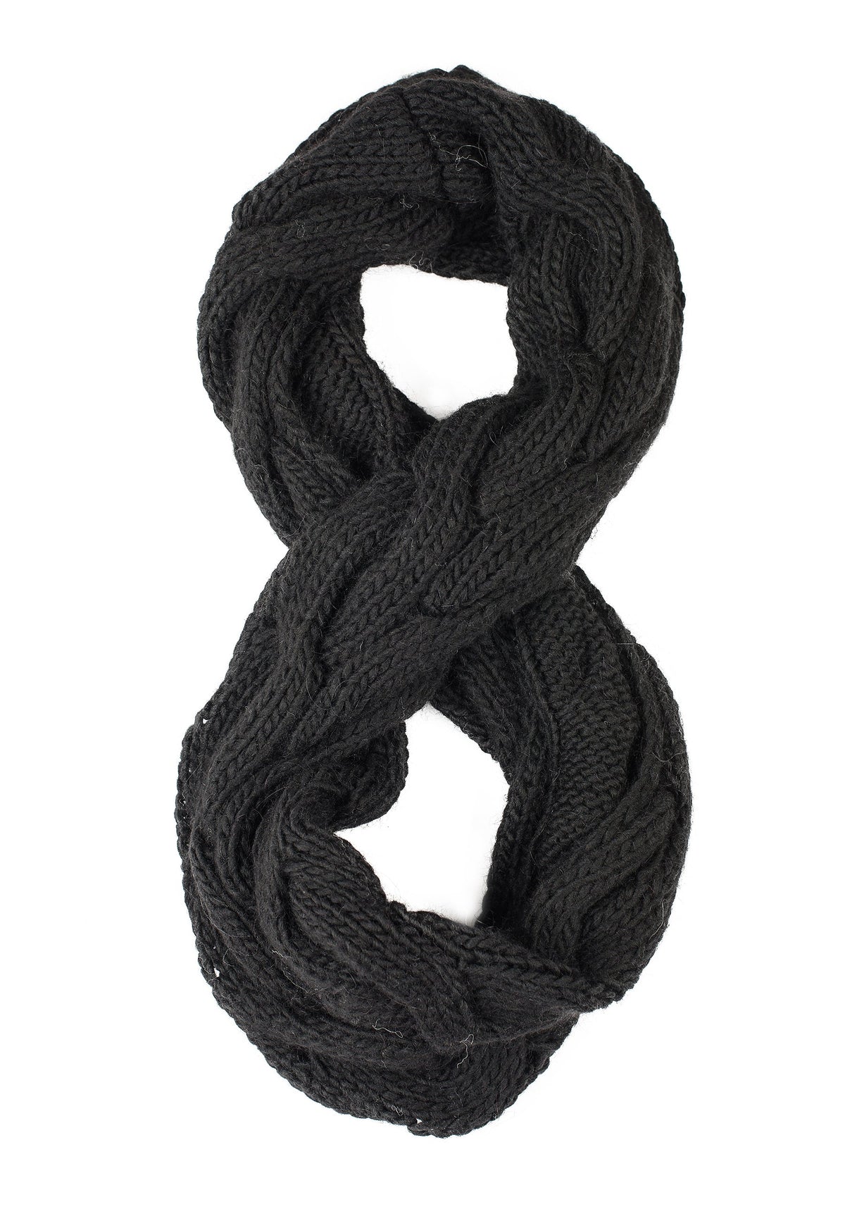 Schal mit Zöpfen, Farbe Grau, Ansicht 3 | Dalle Piane Cashmere