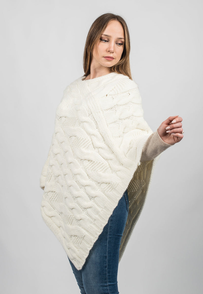 Braided V poncho | Dalle Piane Cashmere