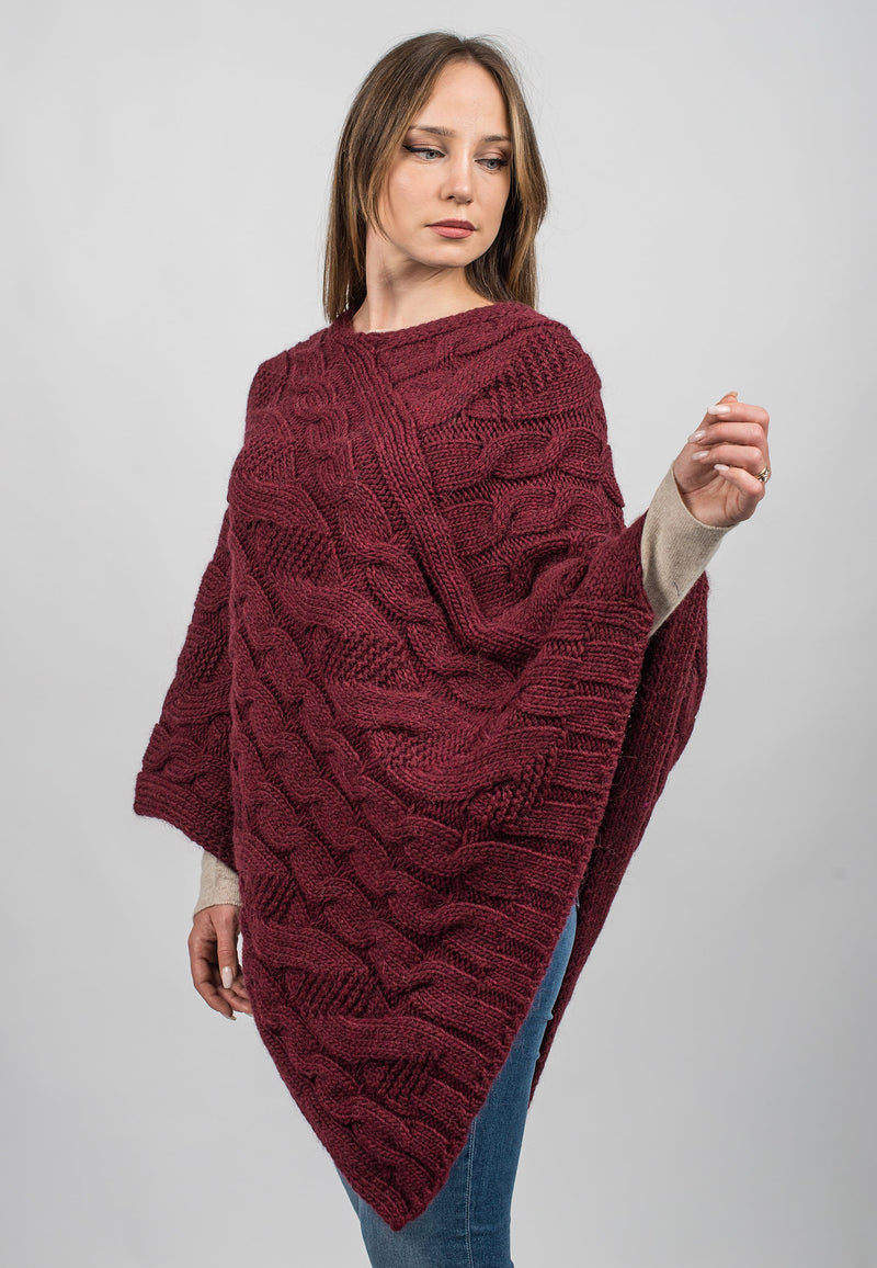 Braided V poncho | Dalle Piane Cashmere