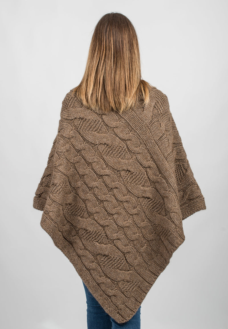 Braided V poncho | Dalle Piane Cashmere