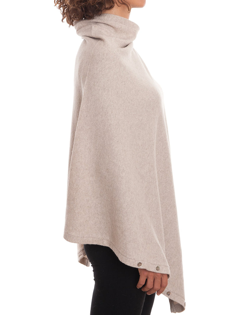 Poncho mit gemischten Kaschmirknöpfen | Dalle Piane Cashmere