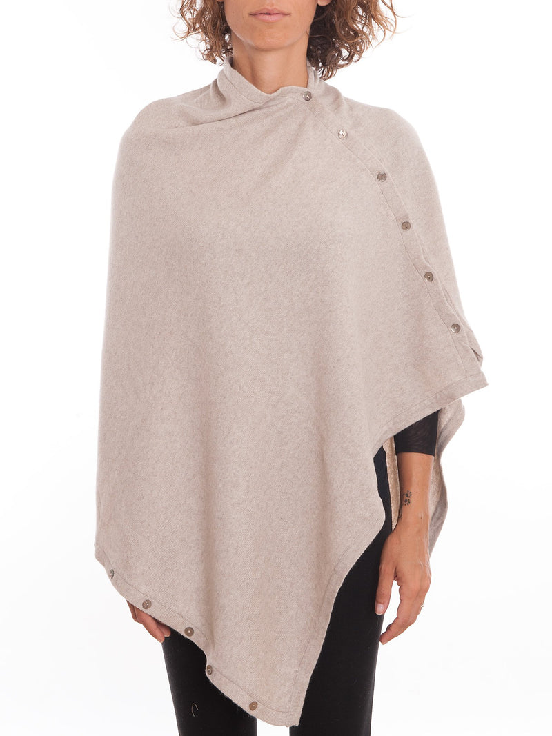 Poncho mit gemischten Kaschmirknöpfen | Dalle Piane Cashmere