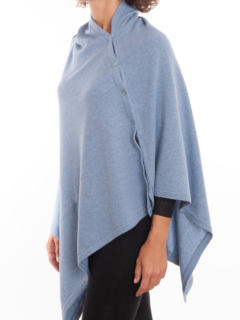 Poncho mit gemischten Kaschmirknöpfen | Dalle Piane Cashmere