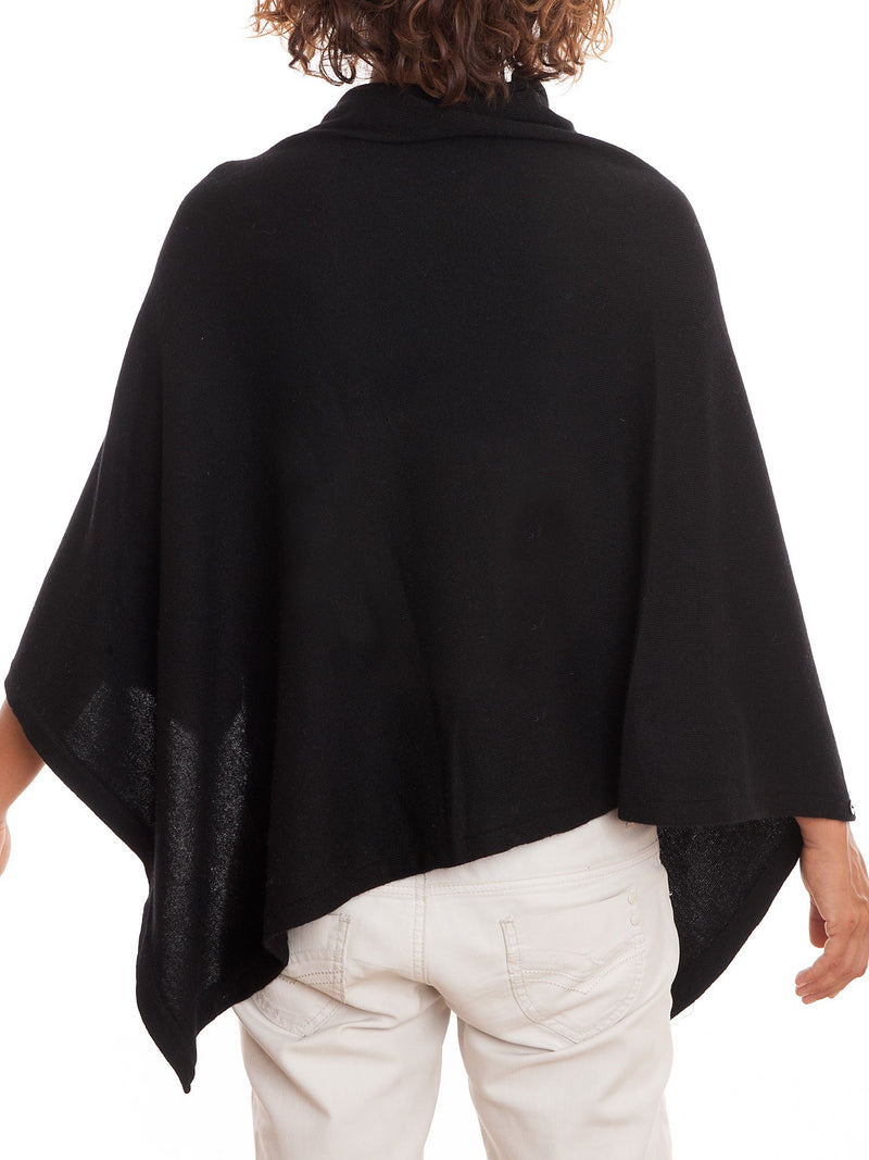 Poncho mit gemischten Kaschmirknöpfen | Dalle Piane Cashmere