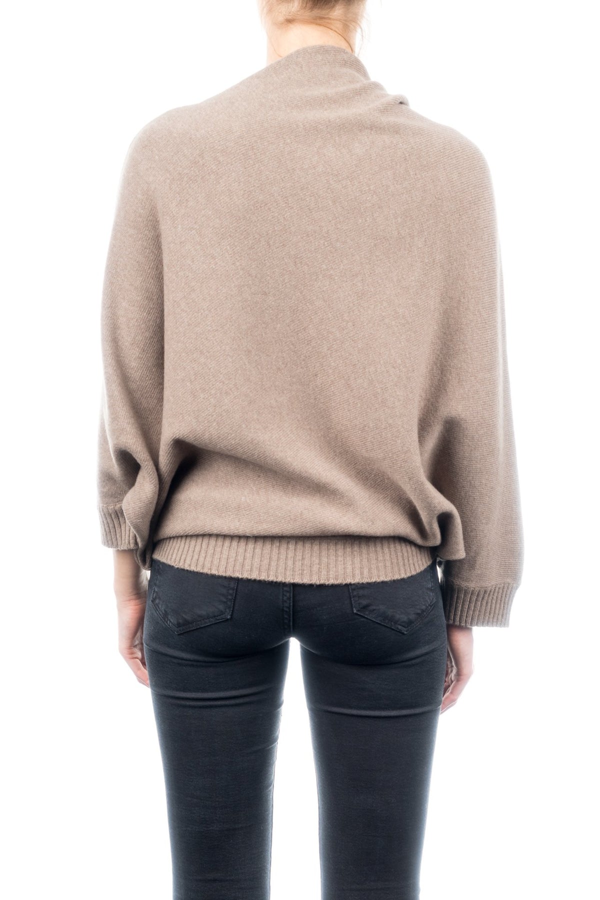 Poncho mit Ärmeln aus Kaschmirmischung, Farbe Nerz, Ansicht 3 | Dalle Piane Cashmere