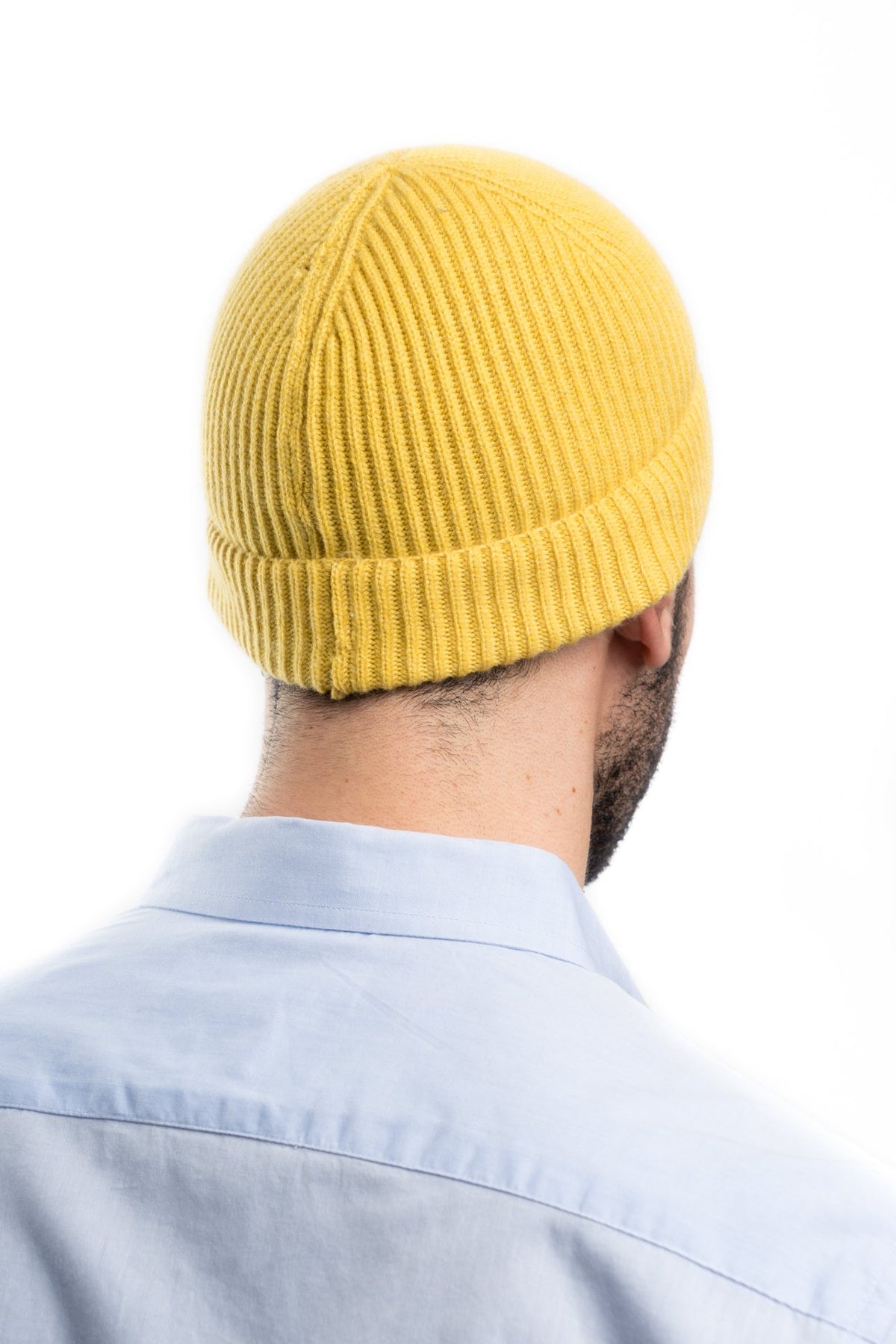 Herrenmütze aus 100 % Kaschmir im englischen Patentmuster, Farbe Gelb | Dalle Piane Cashmere