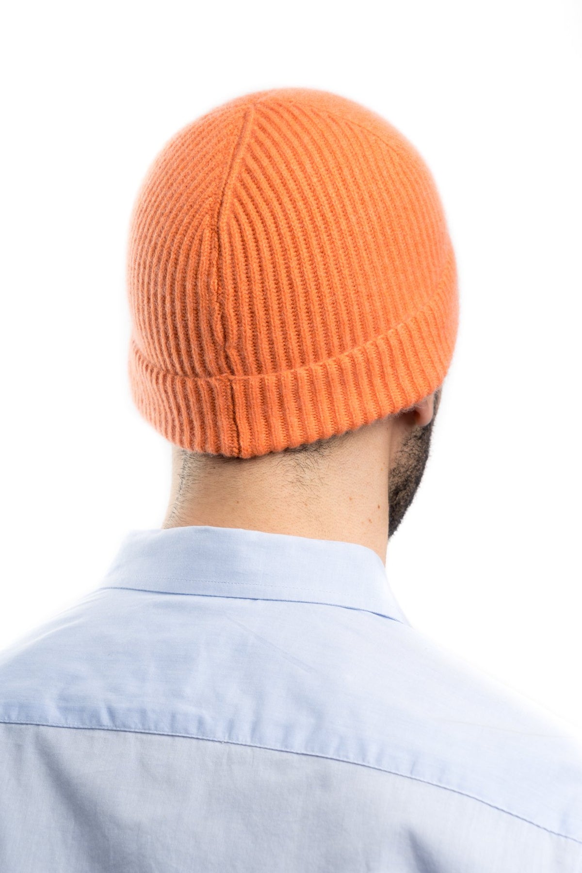 Herrenmütze aus 100 % Kaschmir im englischen Patentmuster, Farbe Orange | Dalle Piane Cashmere