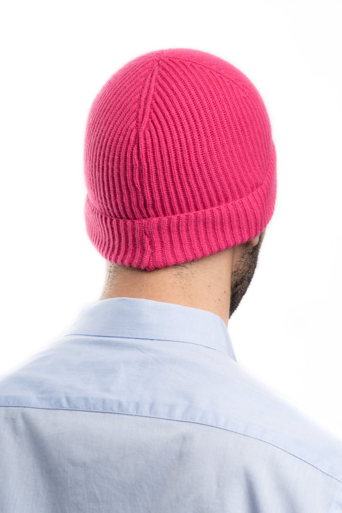 Herrenmütze aus 100 % Kaschmir im englischen Patentmuster, Farbe Fuchsia | Dalle Piane Cashmere