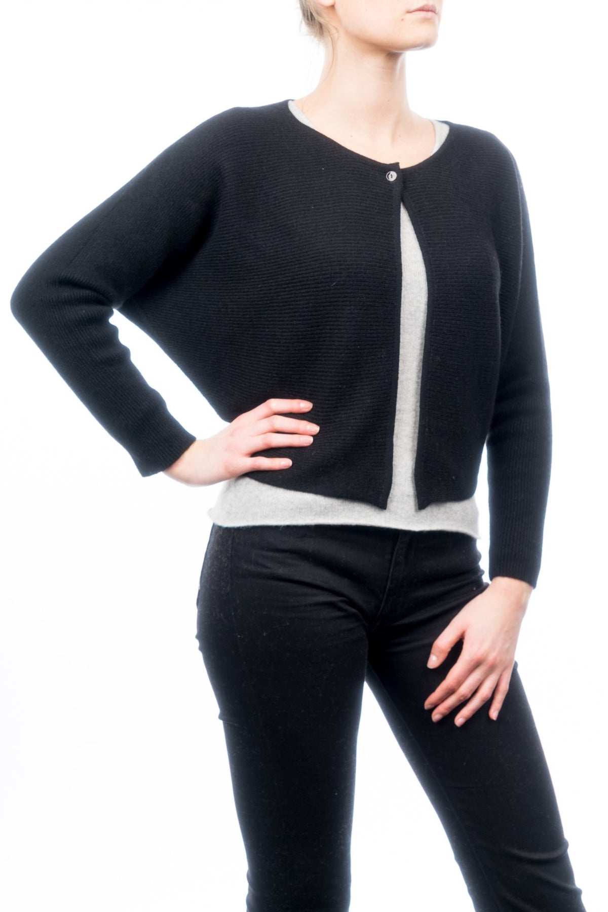 Kurze Strickjacke 100% Kaschmirknöpfen | Dalle Piane Cashmere