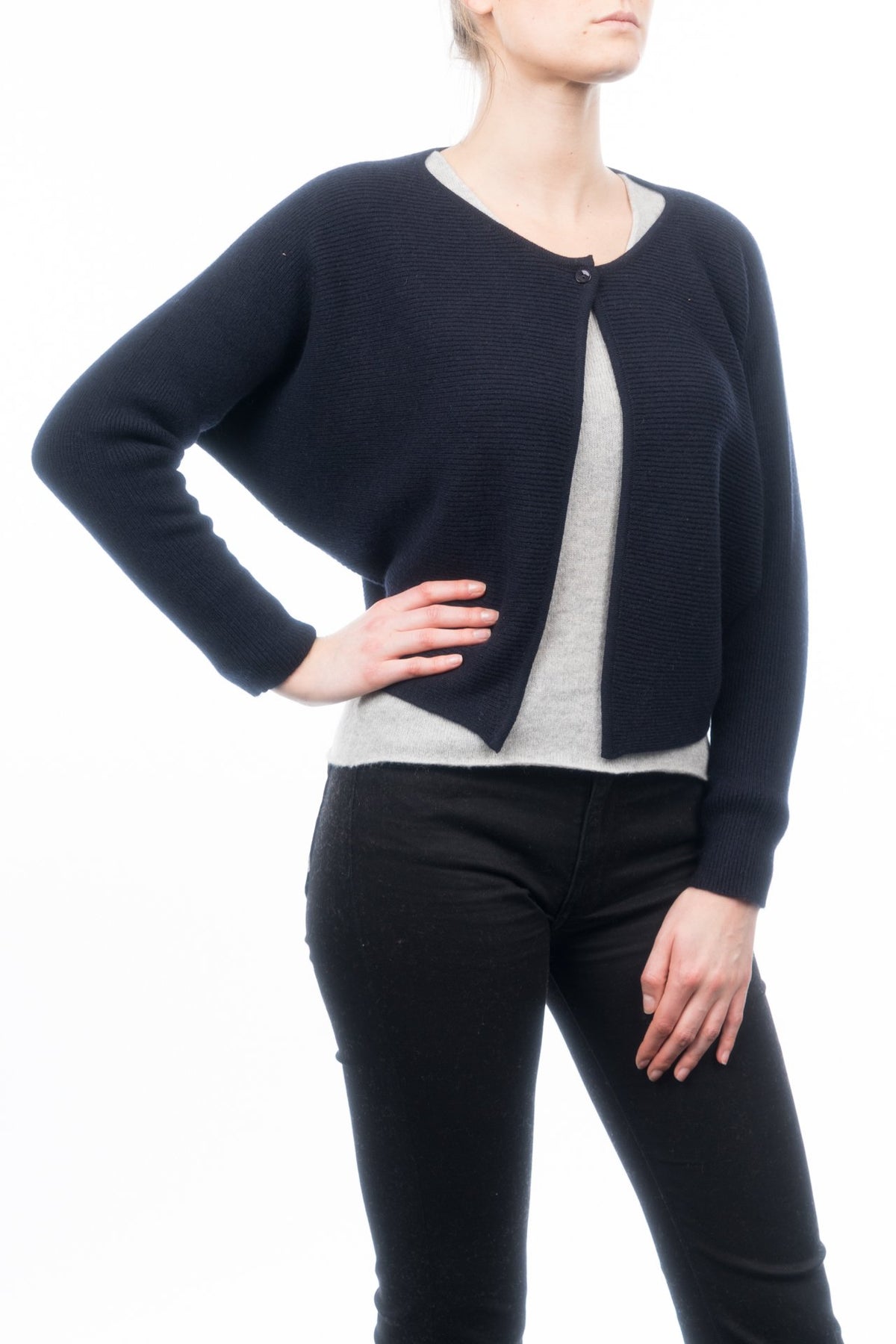 Kurze Strickjacke 100% Kaschmirknöpfen | Dalle Piane Cashmere