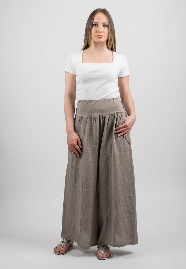 100% Leinen Palazzo-Hose | Dalle Piane Cashmere