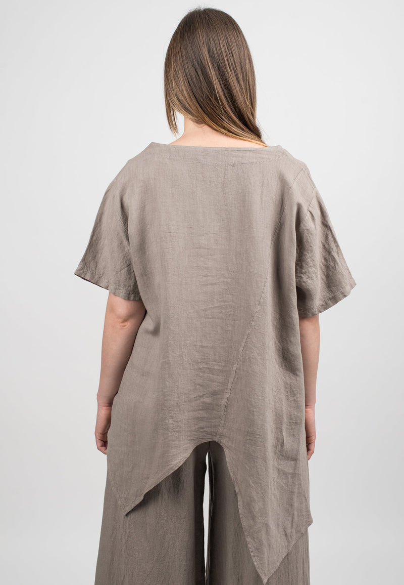 Asymmetrische Tunika 100% Leinen | Dalle Piane Cashmere