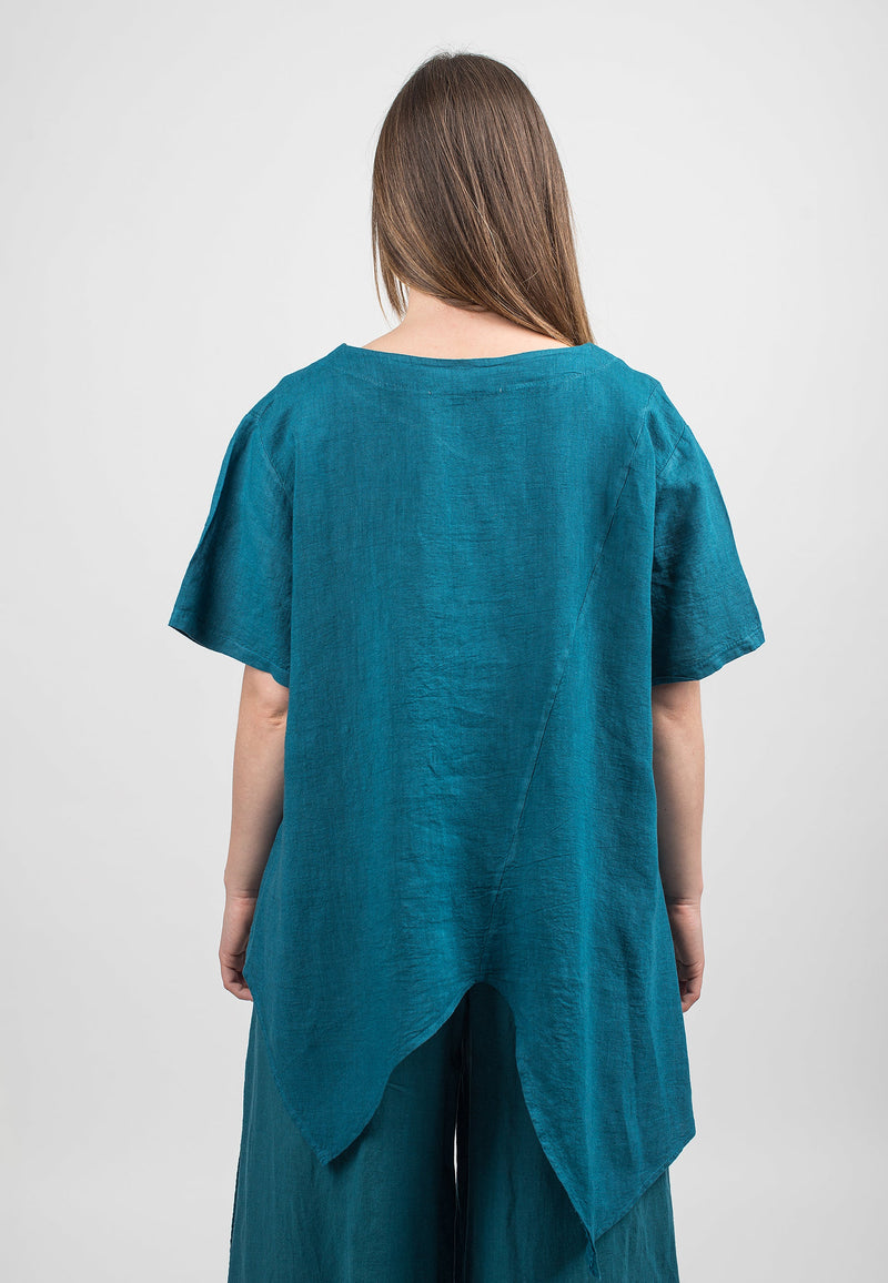 Asymmetrische Tunika 100% Leinen | Dalle Piane Cashmere