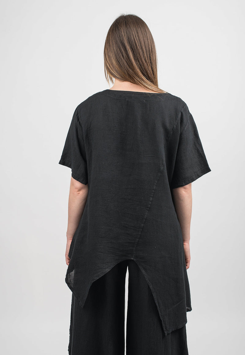 Asymmetrische Tunika 100% Leinen | Dalle Piane Cashmere