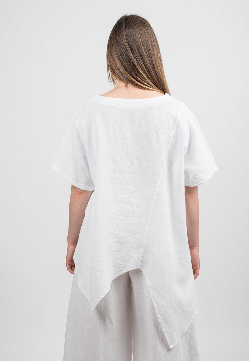 Asymmetrische Tunika 100% Leinen | Dalle Piane Cashmere