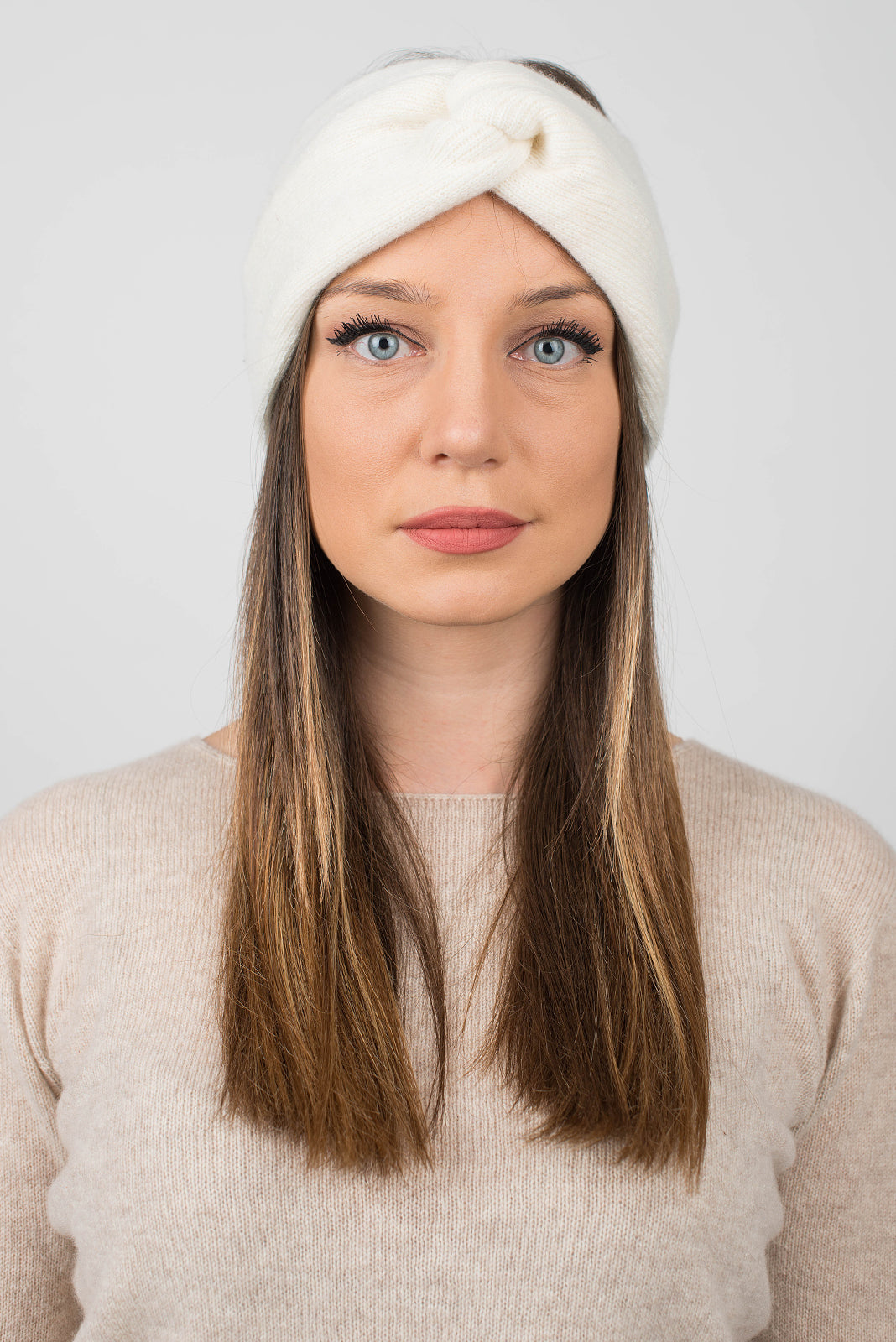 Haarband aus Kaschmir-Mischgewebe, Farbe Creme | Dalle Piane Cashmere