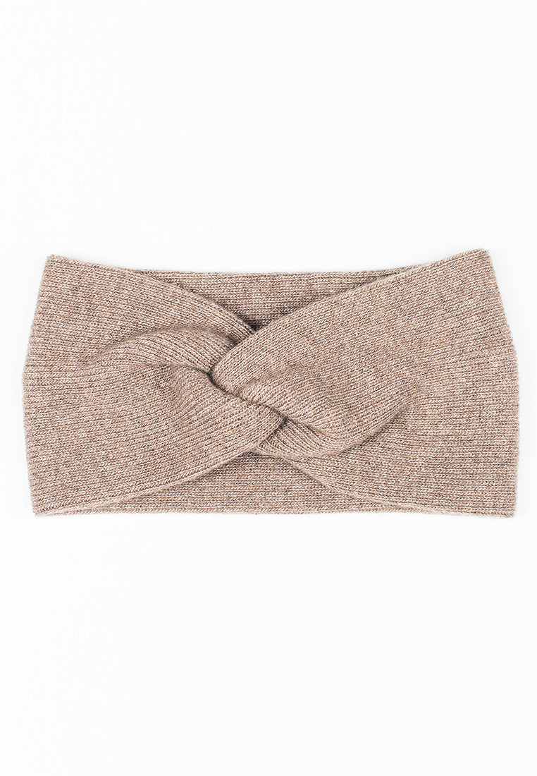 Haarband aus Kaschmir-Mischgewebe, Farbe Nerz, Ansicht 3 | Dalle Piane Cashmere