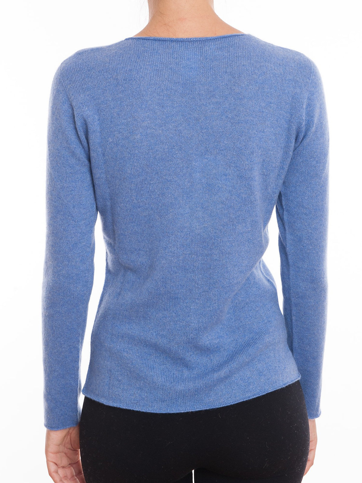 Strickjacke aus 100 % Kaschmir, Farbe Hellblau, Ansicht 4 | Dalle Piane Cashmere