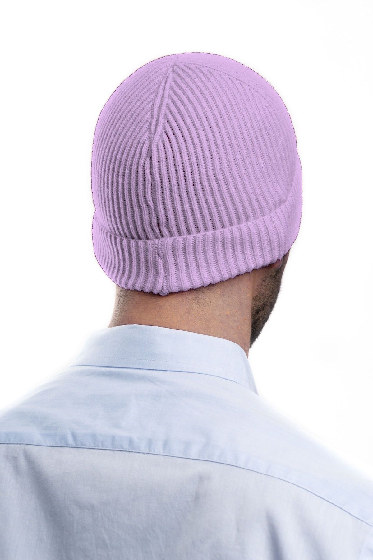 Herrenmütze aus 100 % Kaschmir im englischen Patentmuster, Farbe Flieder | Dalle Piane Cashmere