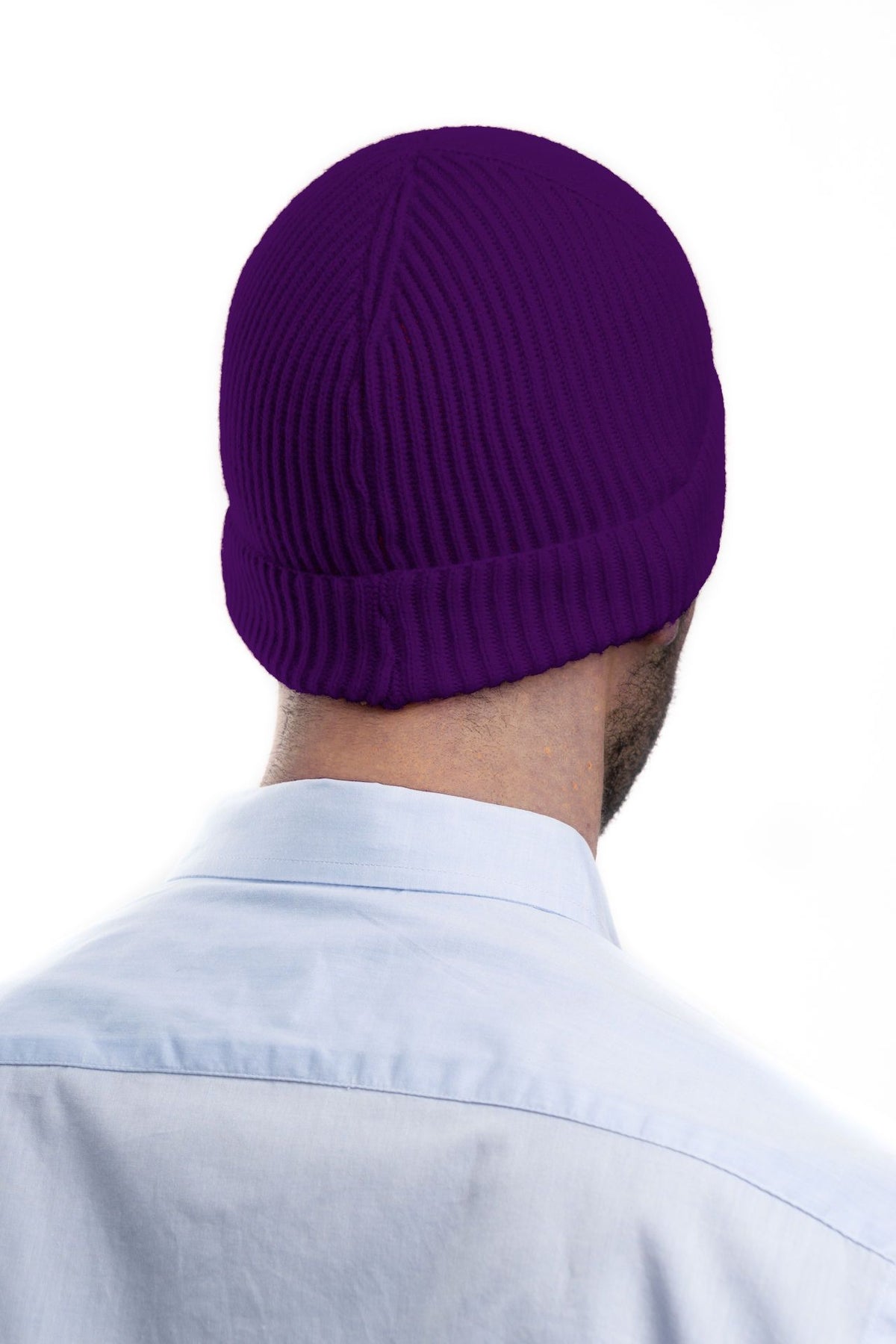 Herrenmütze aus 100 % Kaschmir im englischen Patentmuster, Farbe Violett | Dalle Piane Cashmere